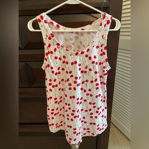 Loft cotton tank w/ cherries